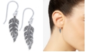 Macy's Marcasite Feather Drop Earrings in Silver-Plate